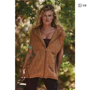 Free People Movement by Free People Dream Big Quilted Vest - Color: Camel